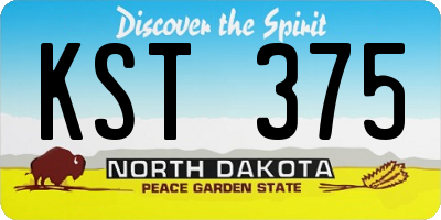 ND license plate KST375