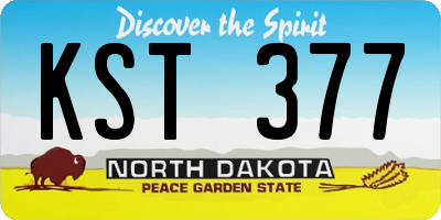 ND license plate KST377