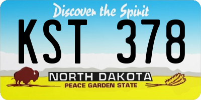 ND license plate KST378