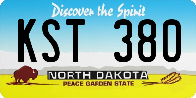 ND license plate KST380