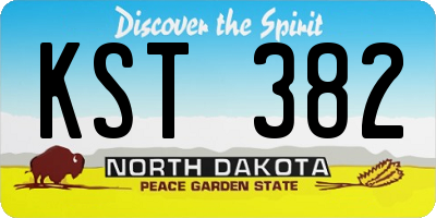 ND license plate KST382