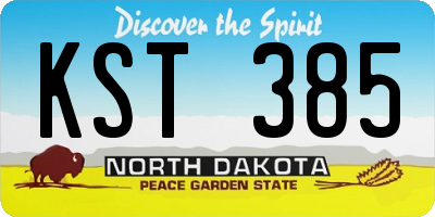 ND license plate KST385