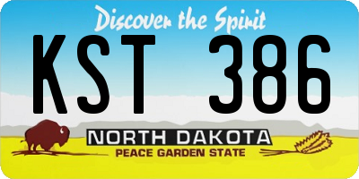 ND license plate KST386