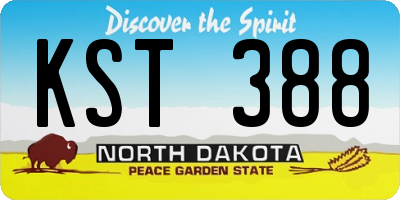 ND license plate KST388