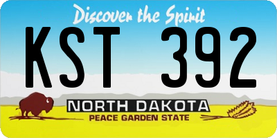 ND license plate KST392