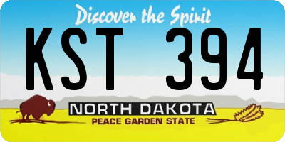 ND license plate KST394