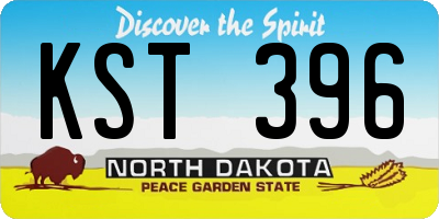 ND license plate KST396