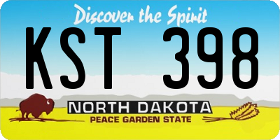 ND license plate KST398
