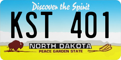 ND license plate KST401