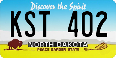 ND license plate KST402