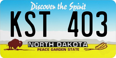ND license plate KST403