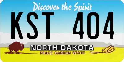 ND license plate KST404
