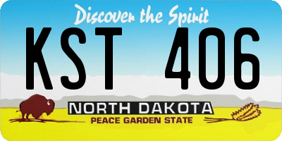 ND license plate KST406