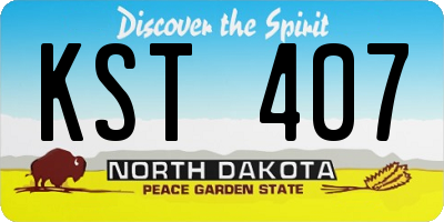 ND license plate KST407