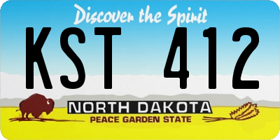 ND license plate KST412