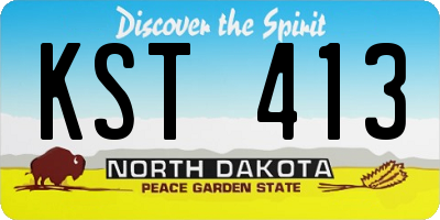 ND license plate KST413