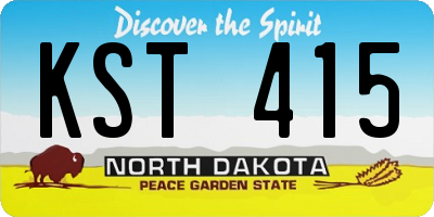 ND license plate KST415