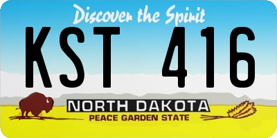 ND license plate KST416