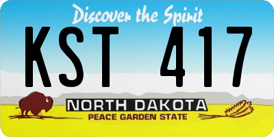 ND license plate KST417