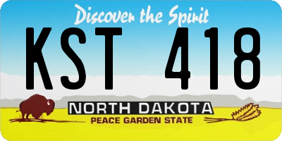ND license plate KST418
