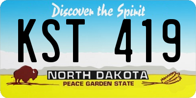 ND license plate KST419