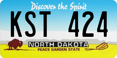ND license plate KST424