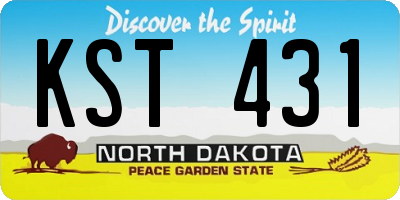 ND license plate KST431