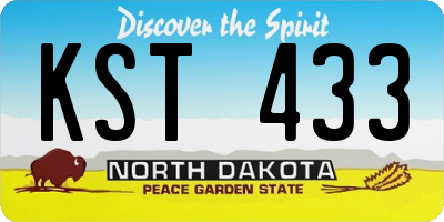 ND license plate KST433