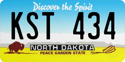 ND license plate KST434