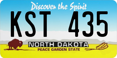 ND license plate KST435