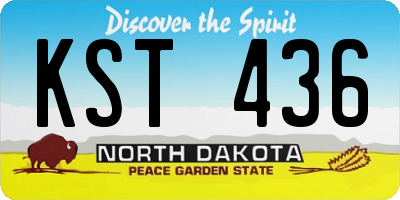 ND license plate KST436