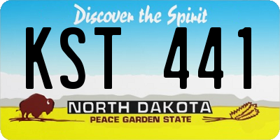 ND license plate KST441