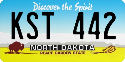 ND license plate KST442