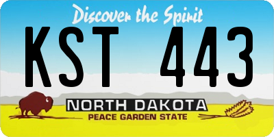 ND license plate KST443