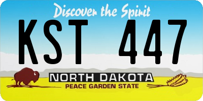 ND license plate KST447
