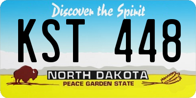 ND license plate KST448