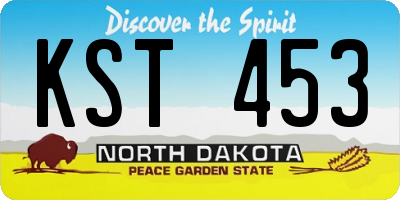 ND license plate KST453