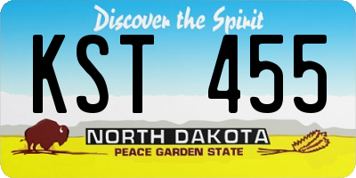 ND license plate KST455