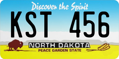 ND license plate KST456