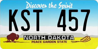 ND license plate KST457