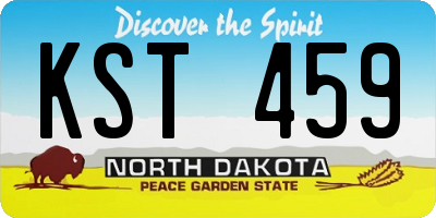ND license plate KST459