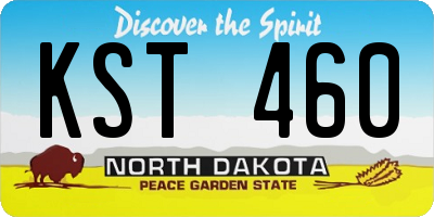 ND license plate KST460
