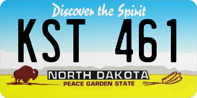 ND license plate KST461