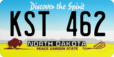 ND license plate KST462