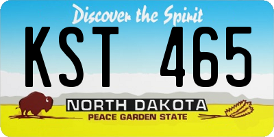 ND license plate KST465