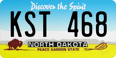 ND license plate KST468