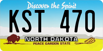 ND license plate KST470