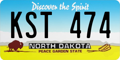 ND license plate KST474