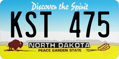 ND license plate KST475