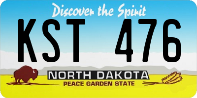 ND license plate KST476